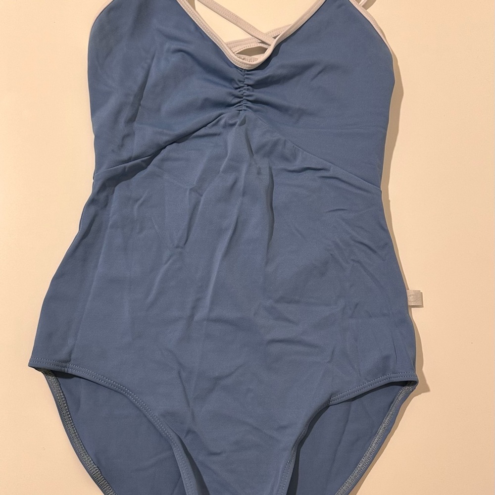 Class In Dancewear blue strappy leotard